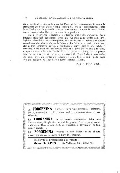 Rivista di idrologia, climatologia e terapia fisica periodico mensile dell'Associazione medica italiana di idrologia, climatologia e terapia fisica