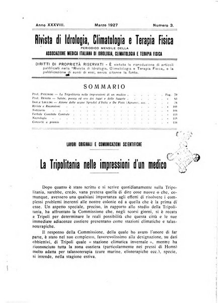 Rivista di idrologia, climatologia e terapia fisica periodico mensile dell'Associazione medica italiana di idrologia, climatologia e terapia fisica