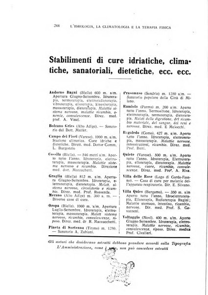 Rivista di idrologia, climatologia e terapia fisica periodico mensile dell'Associazione medica italiana di idrologia, climatologia e terapia fisica