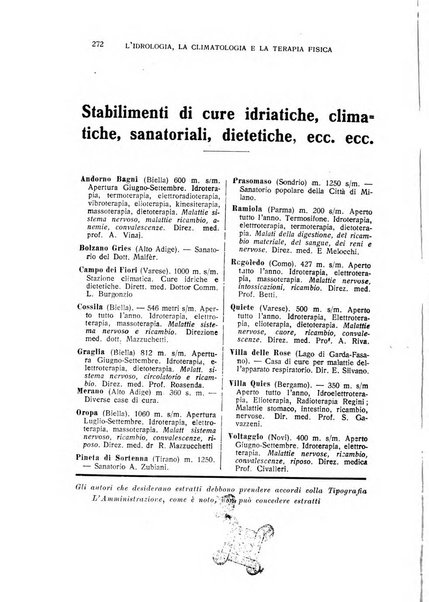 Rivista di idrologia, climatologia e terapia fisica periodico mensile dell'Associazione medica italiana di idrologia, climatologia e terapia fisica