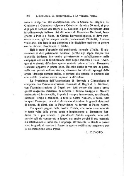 Rivista di idrologia, climatologia e terapia fisica periodico mensile dell'Associazione medica italiana di idrologia, climatologia e terapia fisica