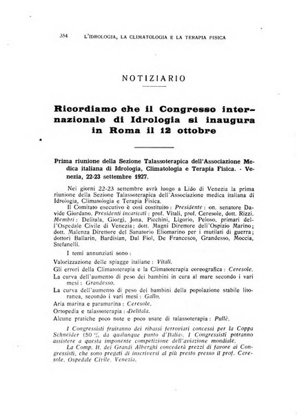 Rivista di idrologia, climatologia e terapia fisica periodico mensile dell'Associazione medica italiana di idrologia, climatologia e terapia fisica