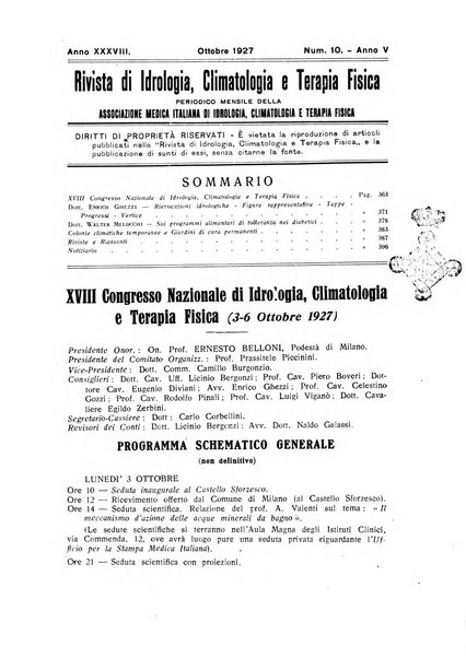 Rivista di idrologia, climatologia e terapia fisica periodico mensile dell'Associazione medica italiana di idrologia, climatologia e terapia fisica