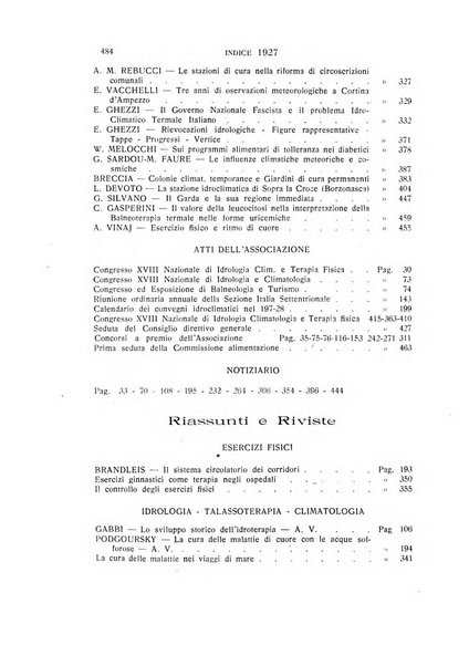 Rivista di idrologia, climatologia e terapia fisica periodico mensile dell'Associazione medica italiana di idrologia, climatologia e terapia fisica