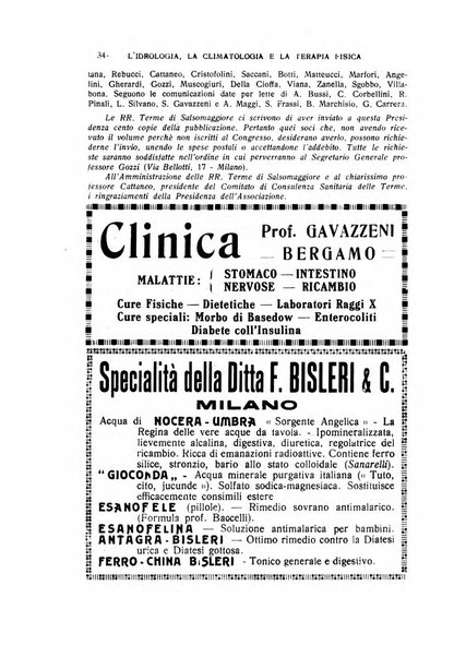 Rivista di idrologia, climatologia e terapia fisica periodico mensile dell'Associazione medica italiana di idrologia, climatologia e terapia fisica