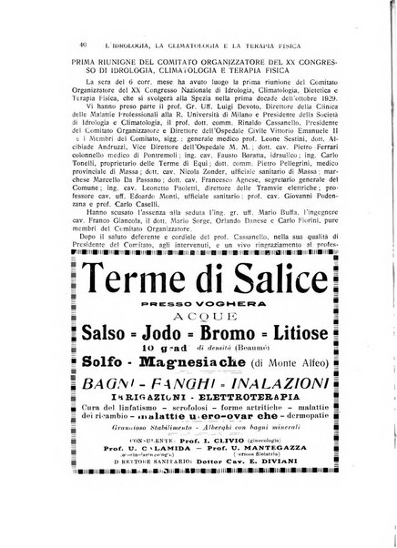 Rivista di idrologia, climatologia e terapia fisica periodico mensile dell'Associazione medica italiana di idrologia, climatologia e terapia fisica