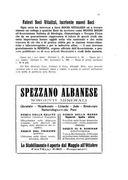 Rivista di idrologia, climatologia e terapia fisica periodico mensile dell'Associazione medica italiana di idrologia, climatologia e terapia fisica