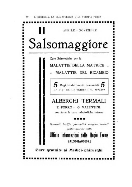 Rivista di idrologia, climatologia e terapia fisica periodico mensile dell'Associazione medica italiana di idrologia, climatologia e terapia fisica