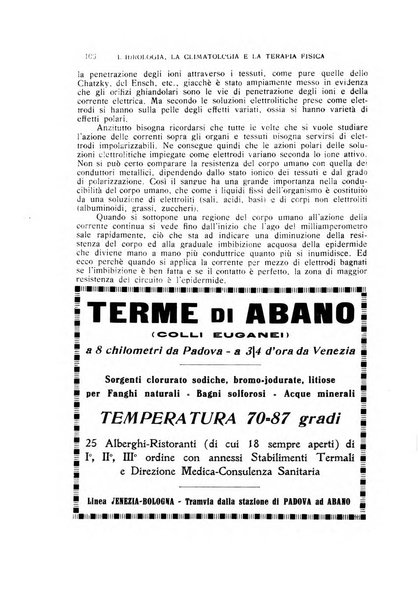 Rivista di idrologia, climatologia e terapia fisica periodico mensile dell'Associazione medica italiana di idrologia, climatologia e terapia fisica