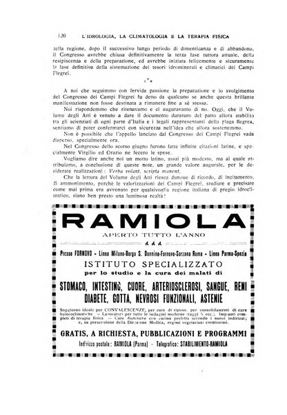 Rivista di idrologia, climatologia e terapia fisica periodico mensile dell'Associazione medica italiana di idrologia, climatologia e terapia fisica