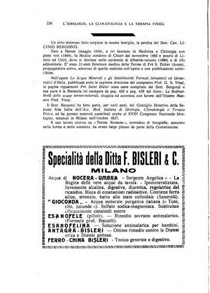 Rivista di idrologia, climatologia e terapia fisica periodico mensile dell'Associazione medica italiana di idrologia, climatologia e terapia fisica