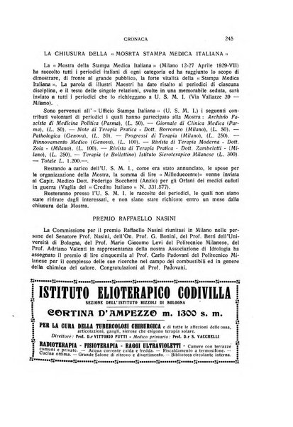 Rivista di idrologia, climatologia e terapia fisica periodico mensile dell'Associazione medica italiana di idrologia, climatologia e terapia fisica