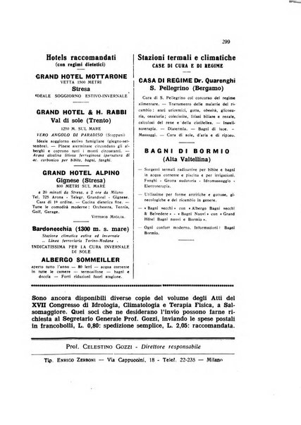 Rivista di idrologia, climatologia e terapia fisica periodico mensile dell'Associazione medica italiana di idrologia, climatologia e terapia fisica