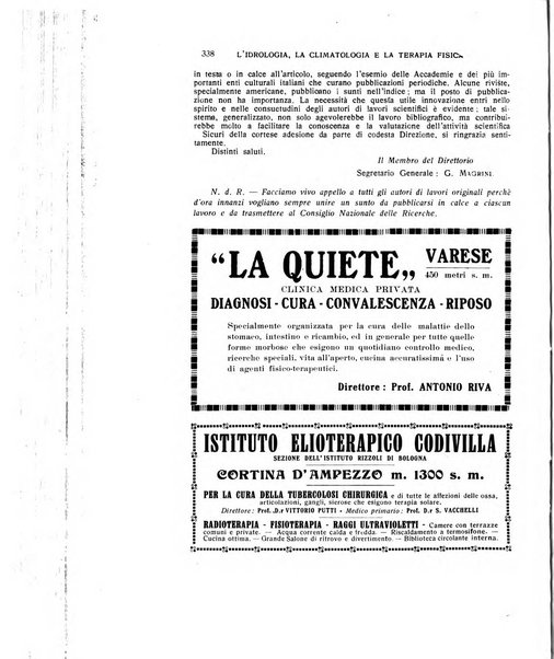 Rivista di idrologia, climatologia e terapia fisica periodico mensile dell'Associazione medica italiana di idrologia, climatologia e terapia fisica