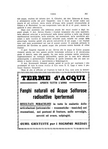 Rivista di idrologia, climatologia e terapia fisica periodico mensile dell'Associazione medica italiana di idrologia, climatologia e terapia fisica