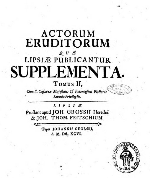 Actorum eruditorum quae Lipsiae publicantur supplementa