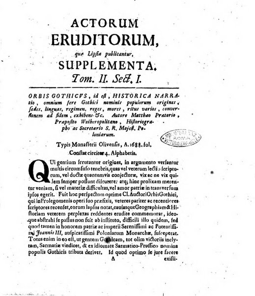 Actorum eruditorum quae Lipsiae publicantur supplementa