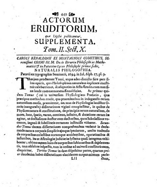 Actorum eruditorum quae Lipsiae publicantur supplementa