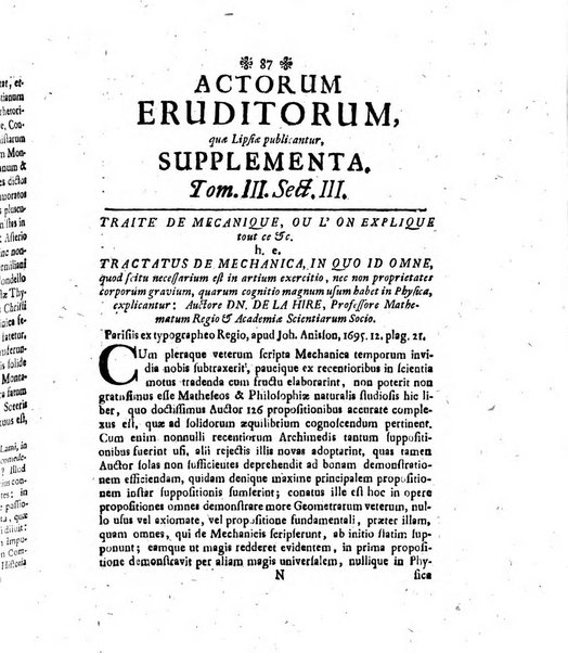 Actorum eruditorum quae Lipsiae publicantur supplementa