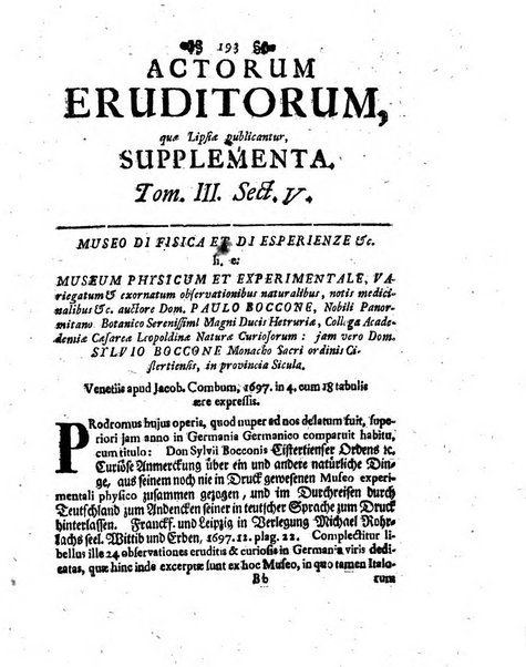 Actorum eruditorum quae Lipsiae publicantur supplementa