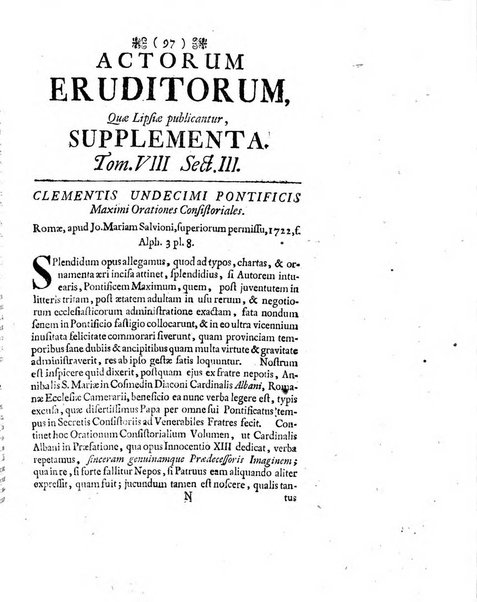 Actorum eruditorum quae Lipsiae publicantur supplementa