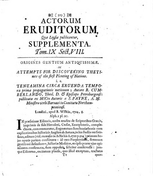 Actorum eruditorum quae Lipsiae publicantur supplementa