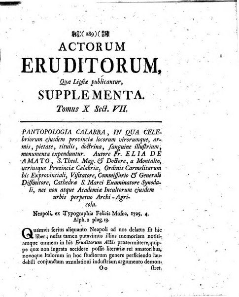 Actorum eruditorum quae Lipsiae publicantur supplementa