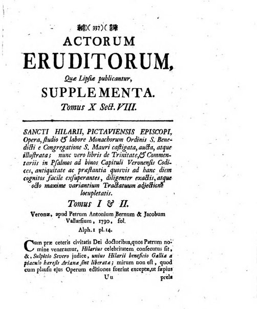 Actorum eruditorum quae Lipsiae publicantur supplementa