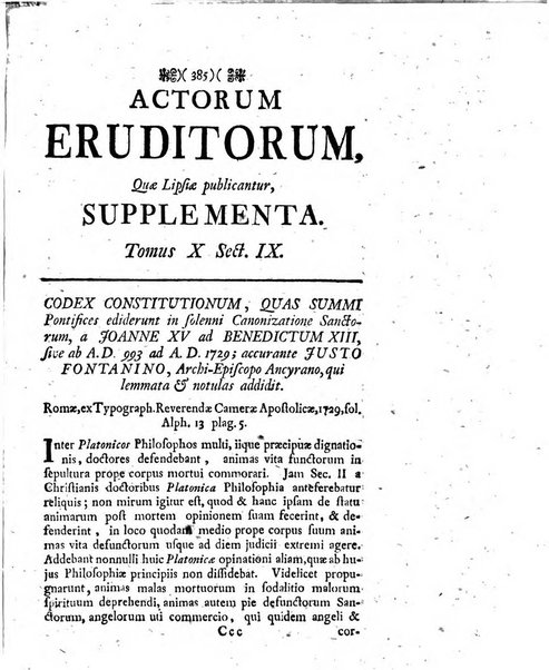 Actorum eruditorum quae Lipsiae publicantur supplementa