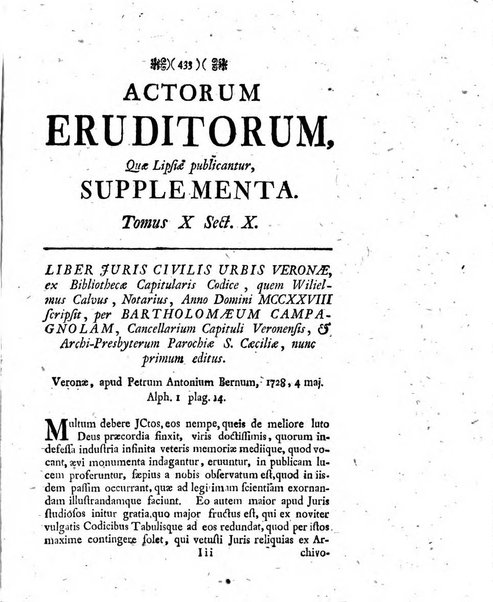 Actorum eruditorum quae Lipsiae publicantur supplementa