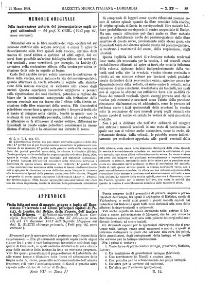 Gazzetta medica italiana Lombardia