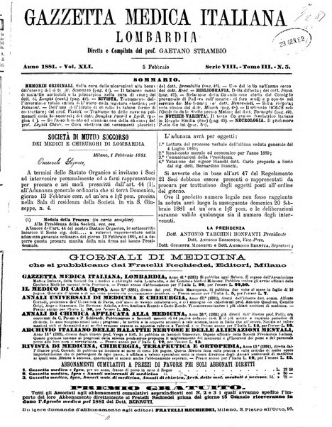 Gazzetta medica italiana Lombardia