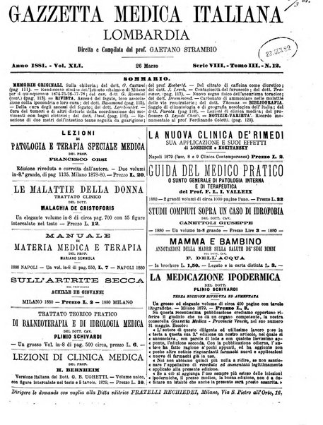 Gazzetta medica italiana Lombardia