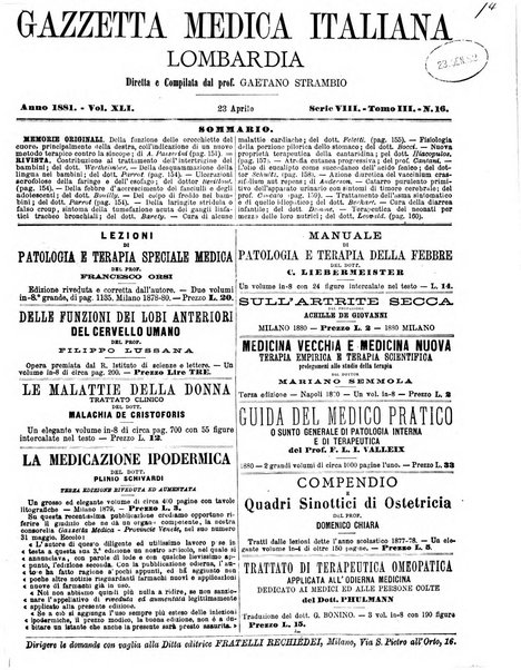 Gazzetta medica italiana Lombardia