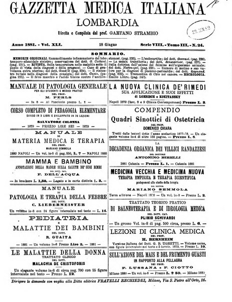 Gazzetta medica italiana Lombardia