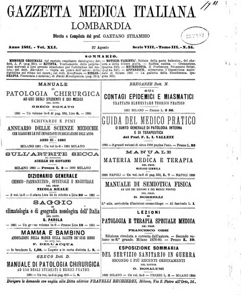 Gazzetta medica italiana Lombardia