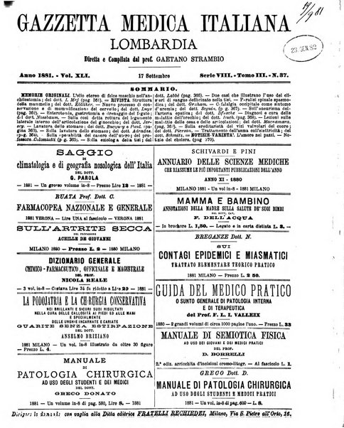 Gazzetta medica italiana Lombardia