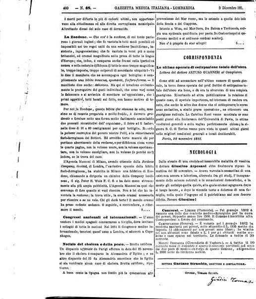 Gazzetta medica italiana Lombardia