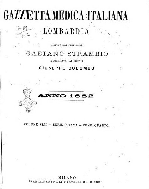 Gazzetta medica italiana Lombardia