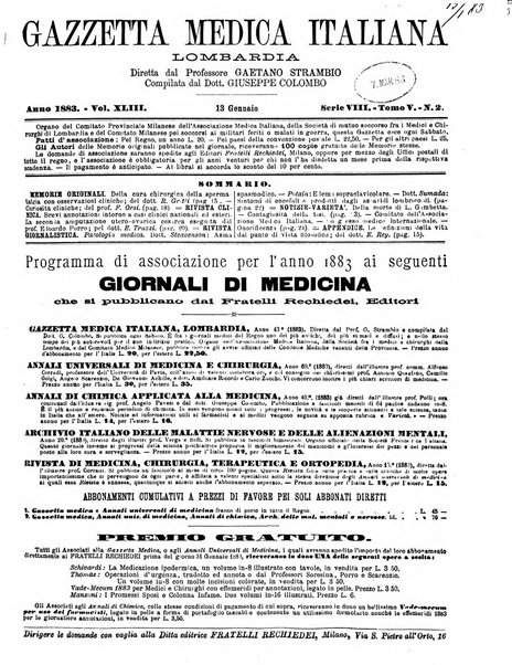 Gazzetta medica italiana Lombardia