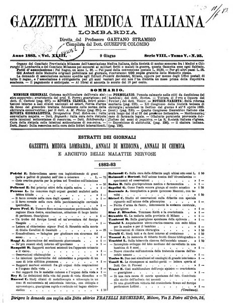 Gazzetta medica italiana Lombardia