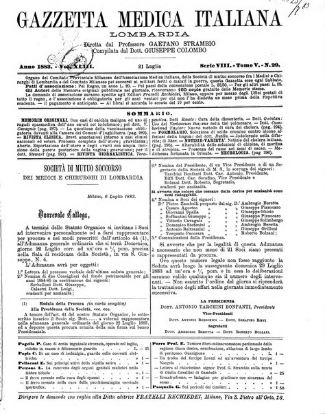 Gazzetta medica italiana Lombardia