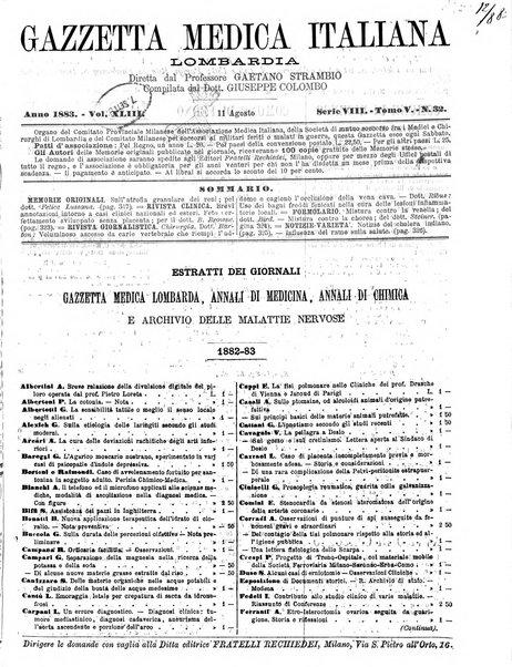 Gazzetta medica italiana Lombardia