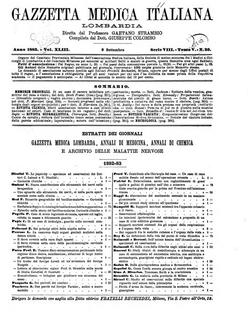 Gazzetta medica italiana Lombardia