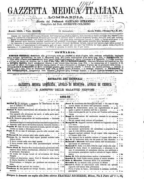 Gazzetta medica italiana Lombardia