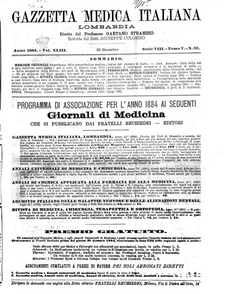 Gazzetta medica italiana Lombardia