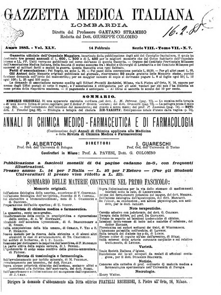 Gazzetta medica italiana Lombardia