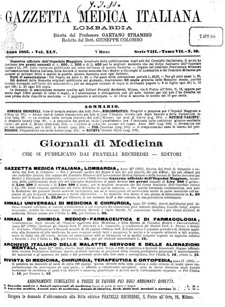 Gazzetta medica italiana Lombardia