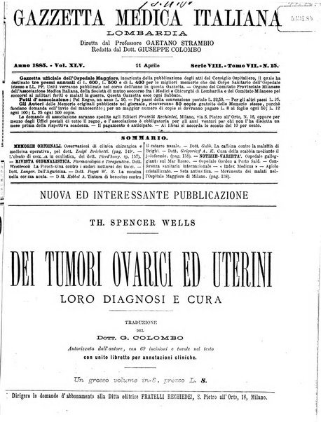 Gazzetta medica italiana Lombardia