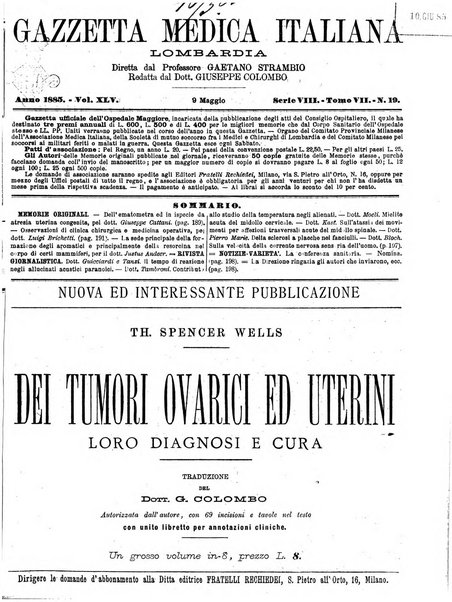 Gazzetta medica italiana Lombardia